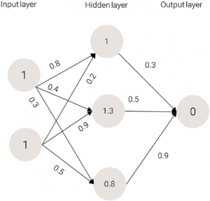 Values for the hidden layer in Machine Learning