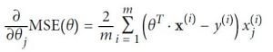 Partial derivatives of the cost function