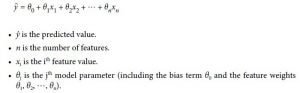 Equation of Linear Regression model