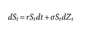 Formula: Black-Scholes-Merton stochastic differential equation