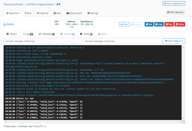 Executing the configuration