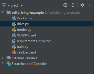 Project structure for self-driving car system